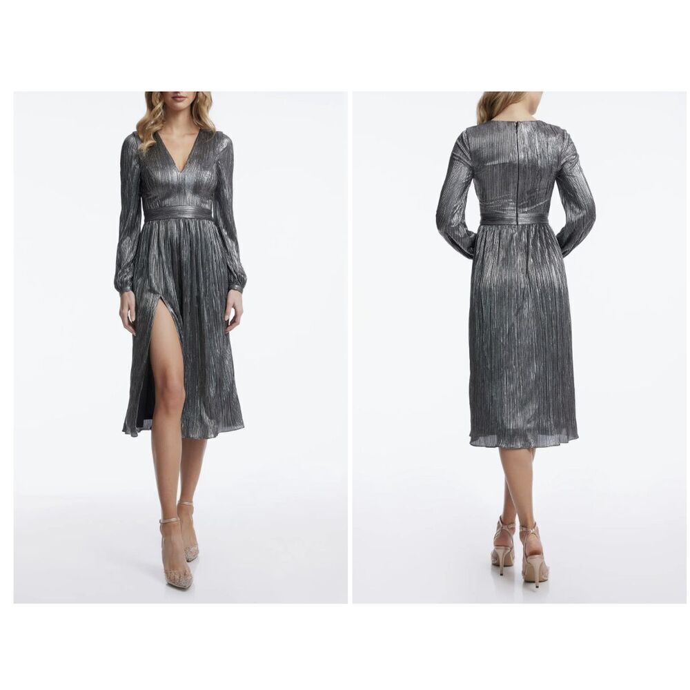 Dress the Population Silver Midi Dress